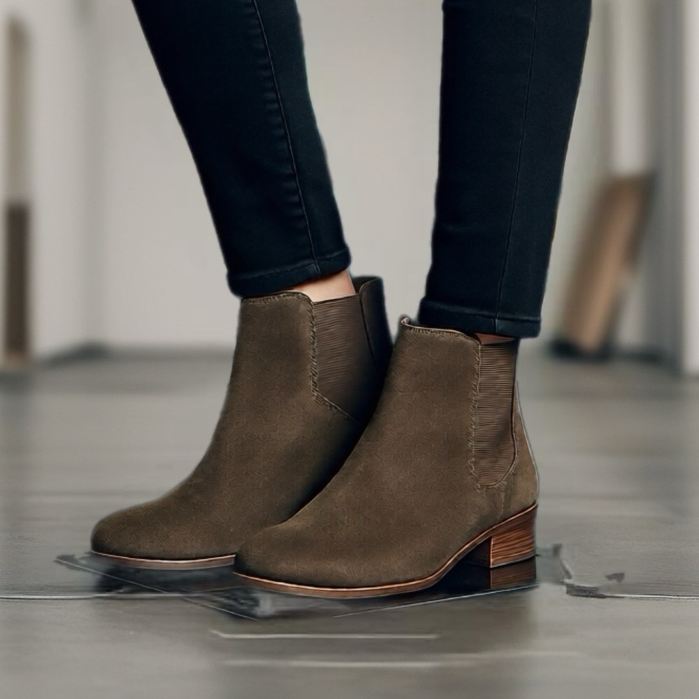 Lucky Brand Suede Ankle Booties - Brown